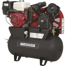 Cargar imagen en el visor de la galería, Compresor de aire portátil a gasolina : motor Honda GX390 OHV, tanque horizontal de 30 galones, 24,4 CFM a 90 PSI - NorthStar
