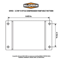 Cargar imagen en el visor de la galería, Bomba compresora de aire de hierro fundido de una etapa, estilo V, 3.7 HP - McGraw
