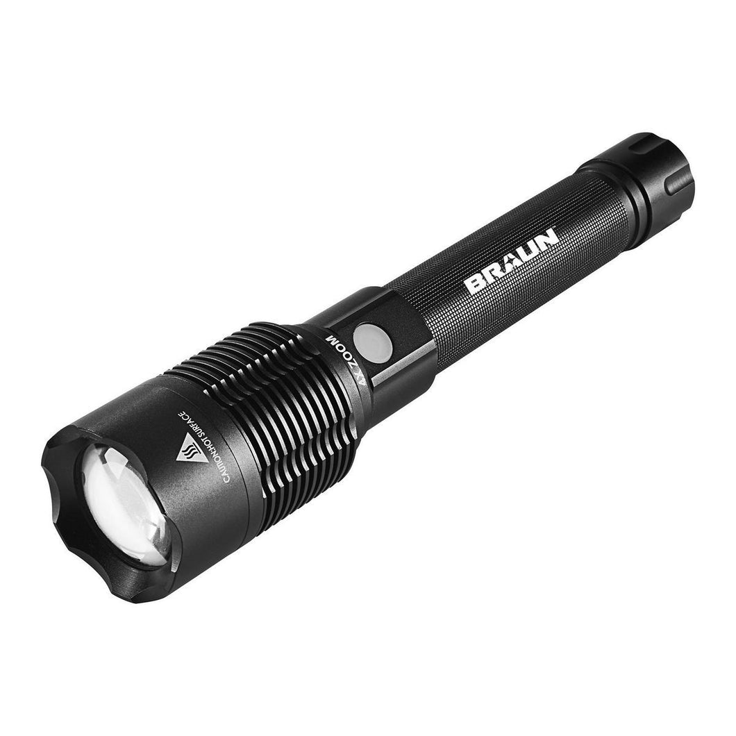 Linterna LED impermeable recargable de 7000 lúmenes con banco de baterías - Braun