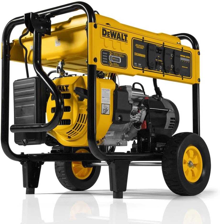 Generador portátil a gasolina con arranque eléctrico de 8000 watts con control de ralentí, salidas GFCI y protección de CO - Dewalt