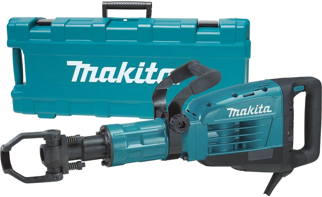 Martillo demoledor de 14 amperios, 1-1/8 pulg., con cable hexagonal, velocidad variable, 35 lb, con arranque suave, LED, (1) punta de toro y estuche rígido - Makita