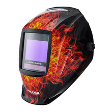 Cargar imagen en el visor de la galería, Casco de soldadura con oscurecimiento automático ARCSAFE con diseño de llama - Vulcan
