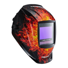 Cargar imagen en el visor de la galería, Casco de soldadura con oscurecimiento automático ARCSAFE con diseño de llama - Vulcan
