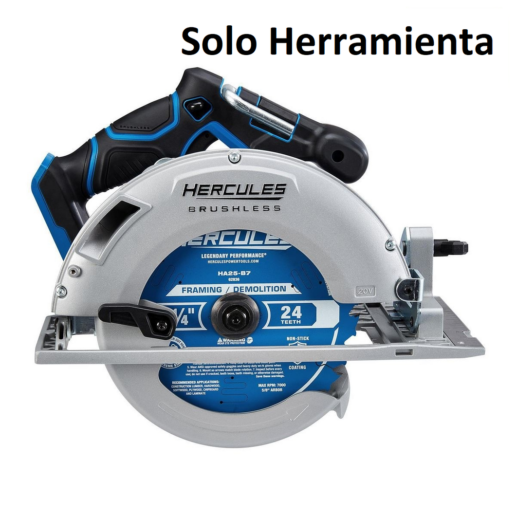 20v, 7-1/4 pulg. Sierra circular sin escobillas- Hercules (solo herramienta)