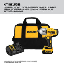 Cargar imagen en el visor de la galería, 20v Llave de impacto inalámbrica de velocidad variable máxima sin escobillas de 1/2 pulg. (1 batería incluida) - DEWALT XR
