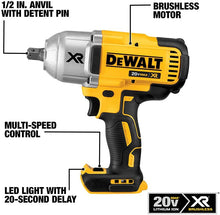 Cargar imagen en el visor de la galería, 20v Llave de impacto inalámbrica de velocidad variable máxima sin escobillas de 1/2 pulg. (1 batería incluida) - DEWALT XR
