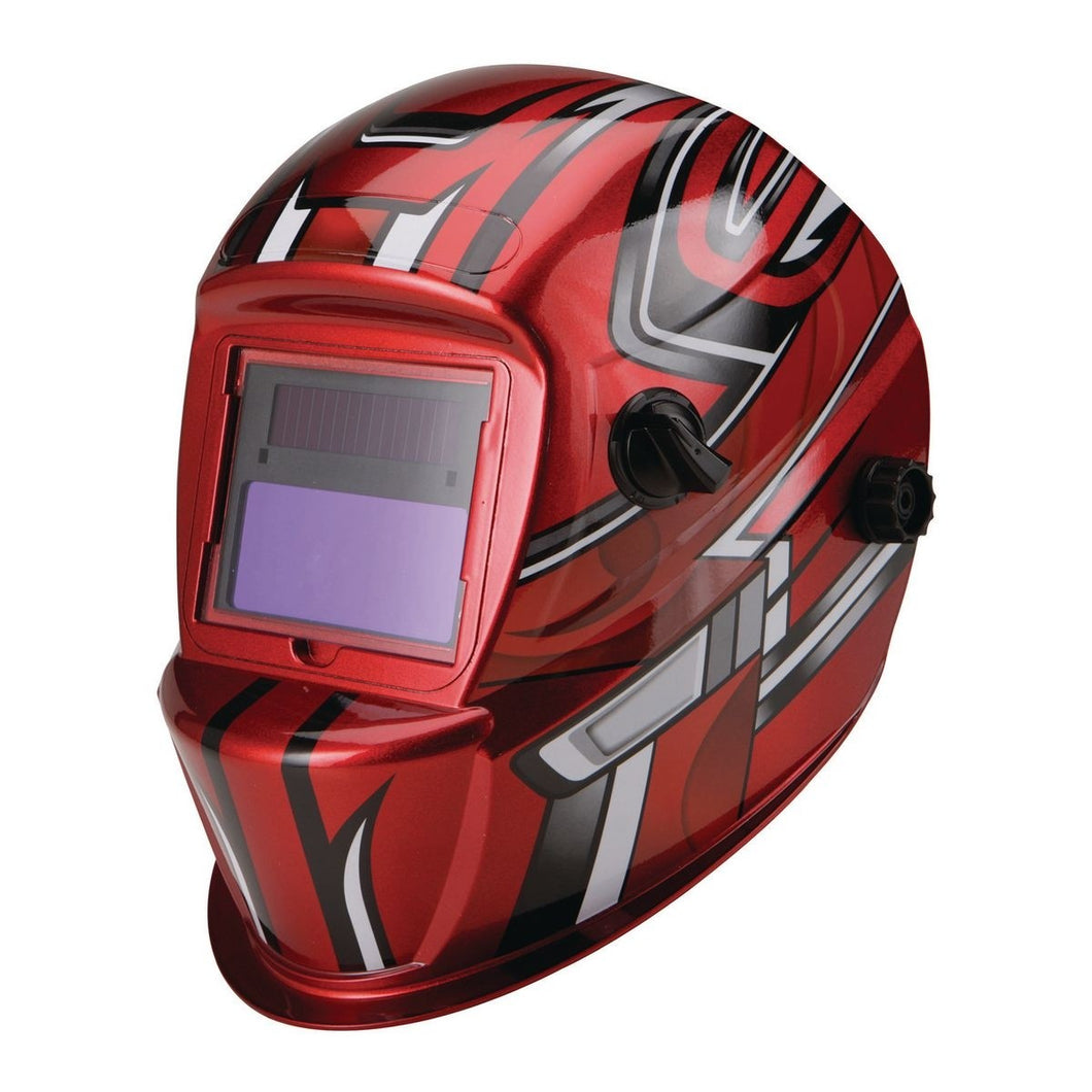 Casco de soldadura de oscurecimiento automático de diseño rojo - Chicago Electric