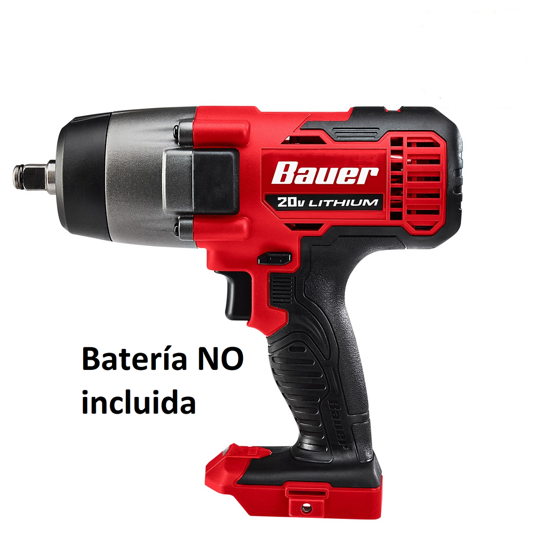 20v inalámbrico 1/2 pulg. Llave de impacto - Bauer (Solo herramienta)